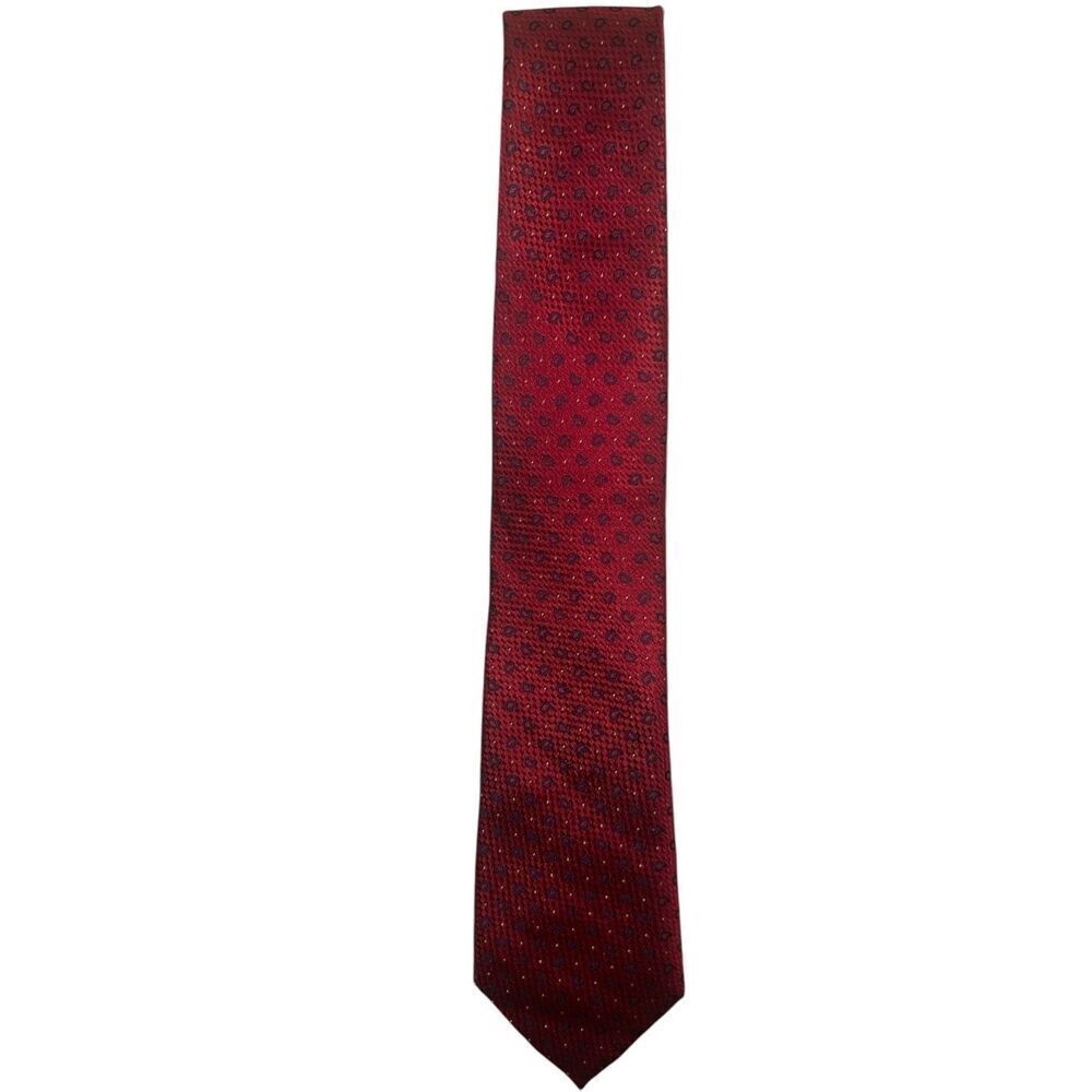 ✨Ted Baker London Men’s Red Paisley Polka Dot Lime Green Tie✨